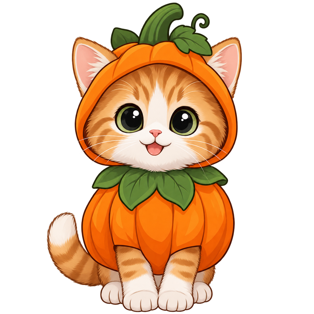 Pack Clipart Animaux Mignons Déguisés Halloween – PNG Kawaii à Imprimer | Téléchargement Instantané