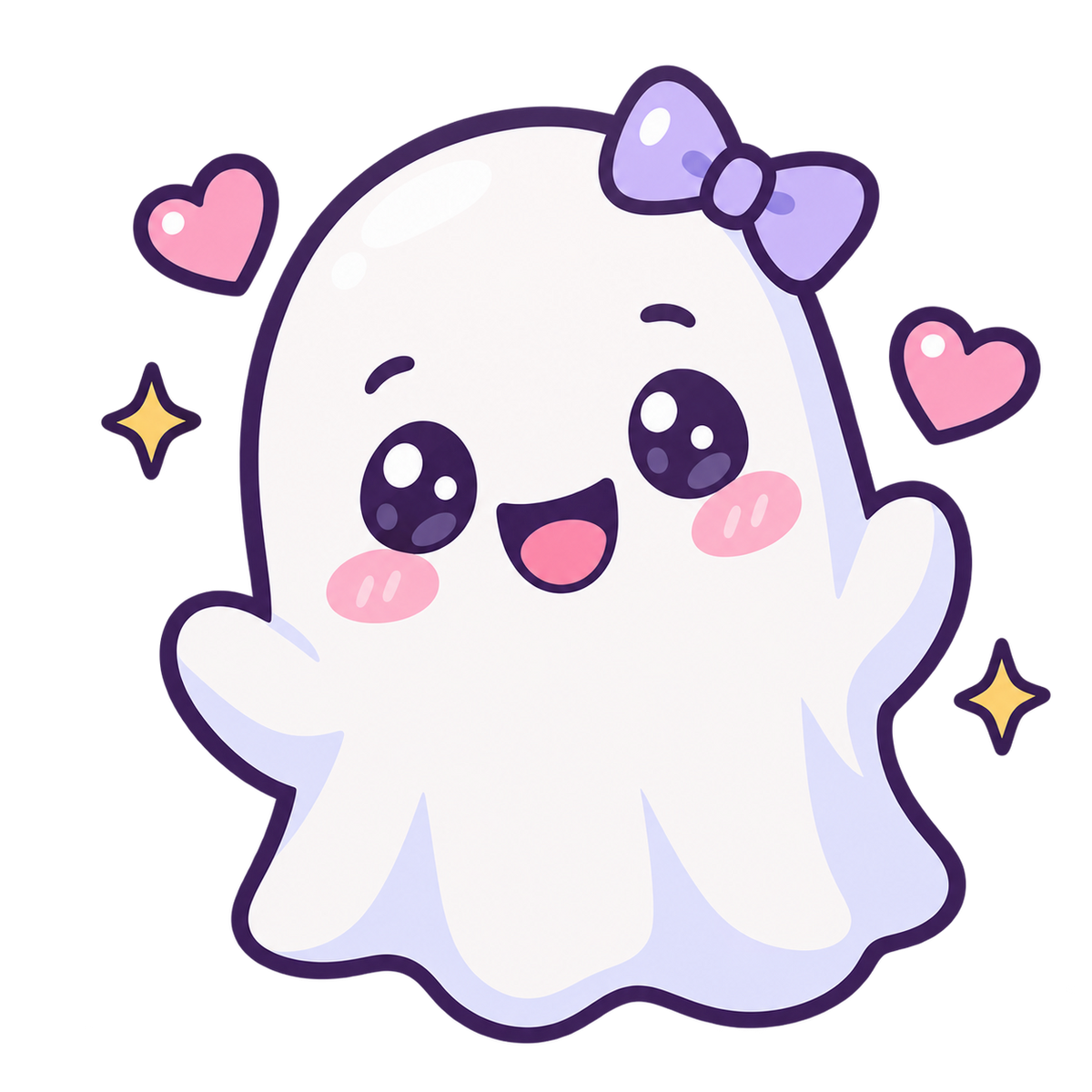 Stickers Halloween Kawaii à Imprimer – 10 PNG Téléchargement Instantané | Fantômes Citrouilles Chats
