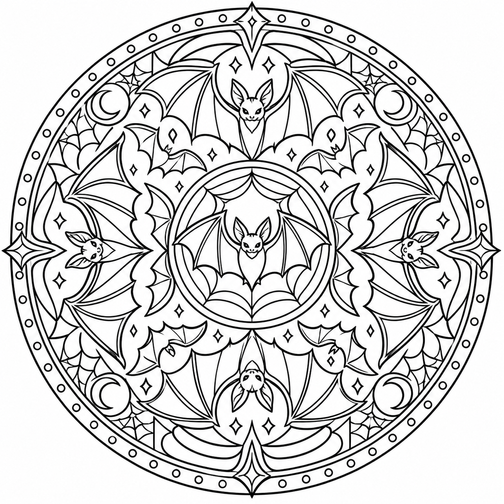 Pack 10 Mandalas Halloween à Colorier – Pages Coloriage Adulte Citrouille PNG | Téléchargement Instantané