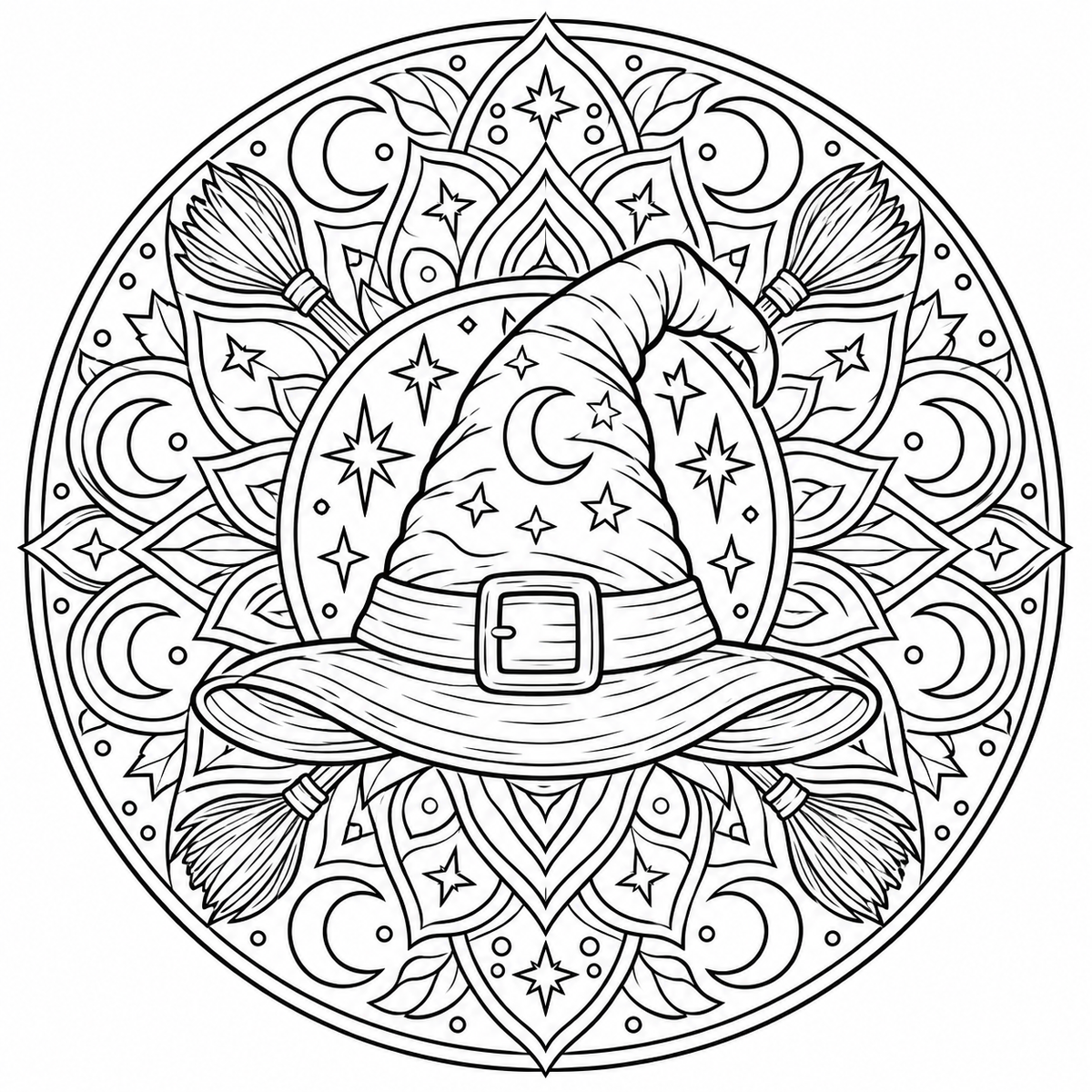 Pack 10 Mandalas Halloween à Colorier – Pages Coloriage Adulte Citrouille PNG | Téléchargement Instantané