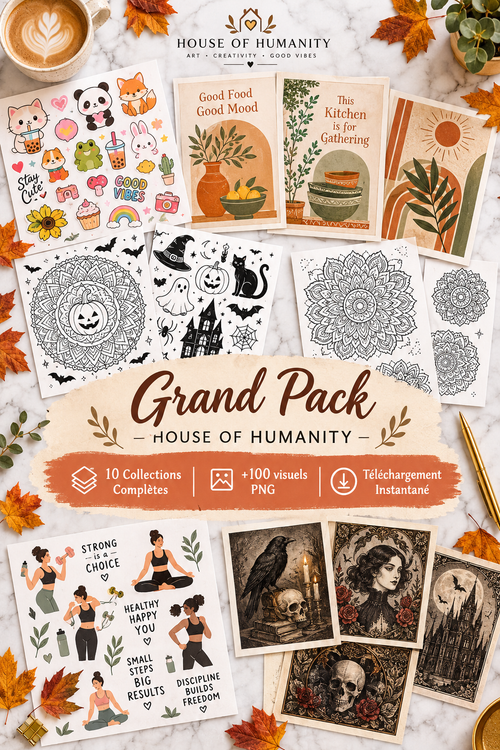 Grand Pack House of Humanity – 10 collections numériques à imprimer, téléchargement instantané