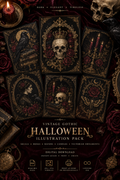 Pack Illustrations Vintage Gothique Halloween Pinterest