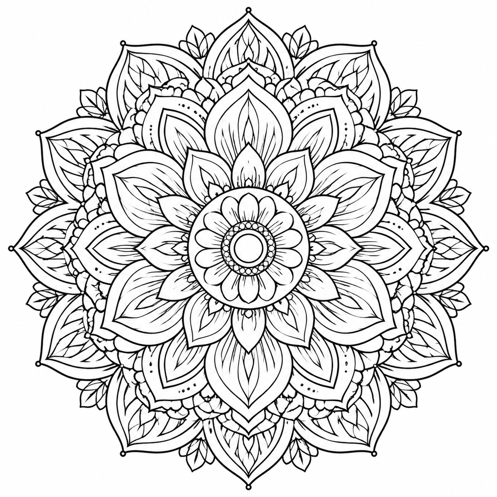 Pack 10 Mandalas Zen à Colorier – Pages Coloriage Adulte Anti-stress PNG | Téléchargement Instantané