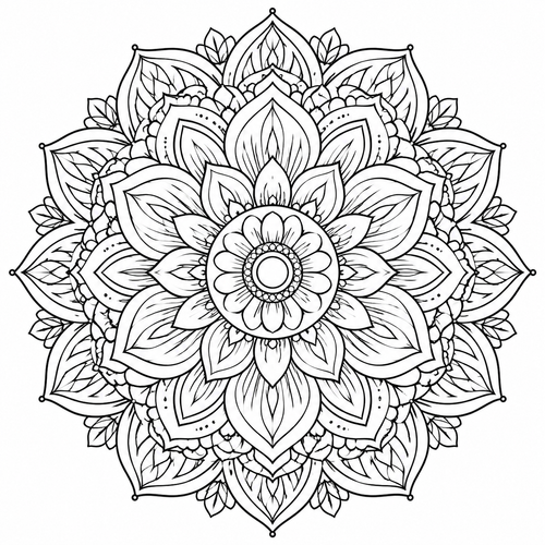 Pack 10 Mandalas Zen à Colorier – Pages Coloriage Adulte Anti-stress PNG | Téléchargement Instantané