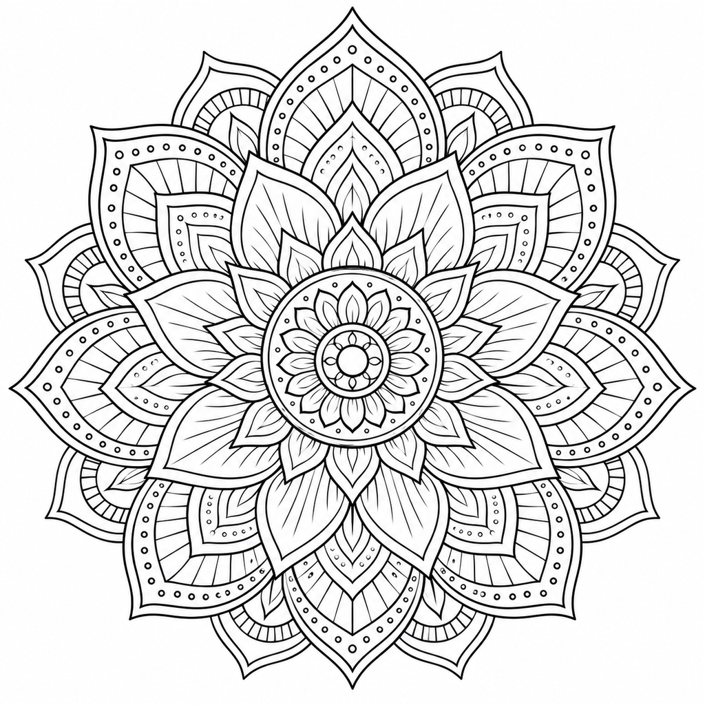 Pack 10 Mandalas Zen à Colorier – Pages Coloriage Adulte Anti-stress PNG | Téléchargement Instantané