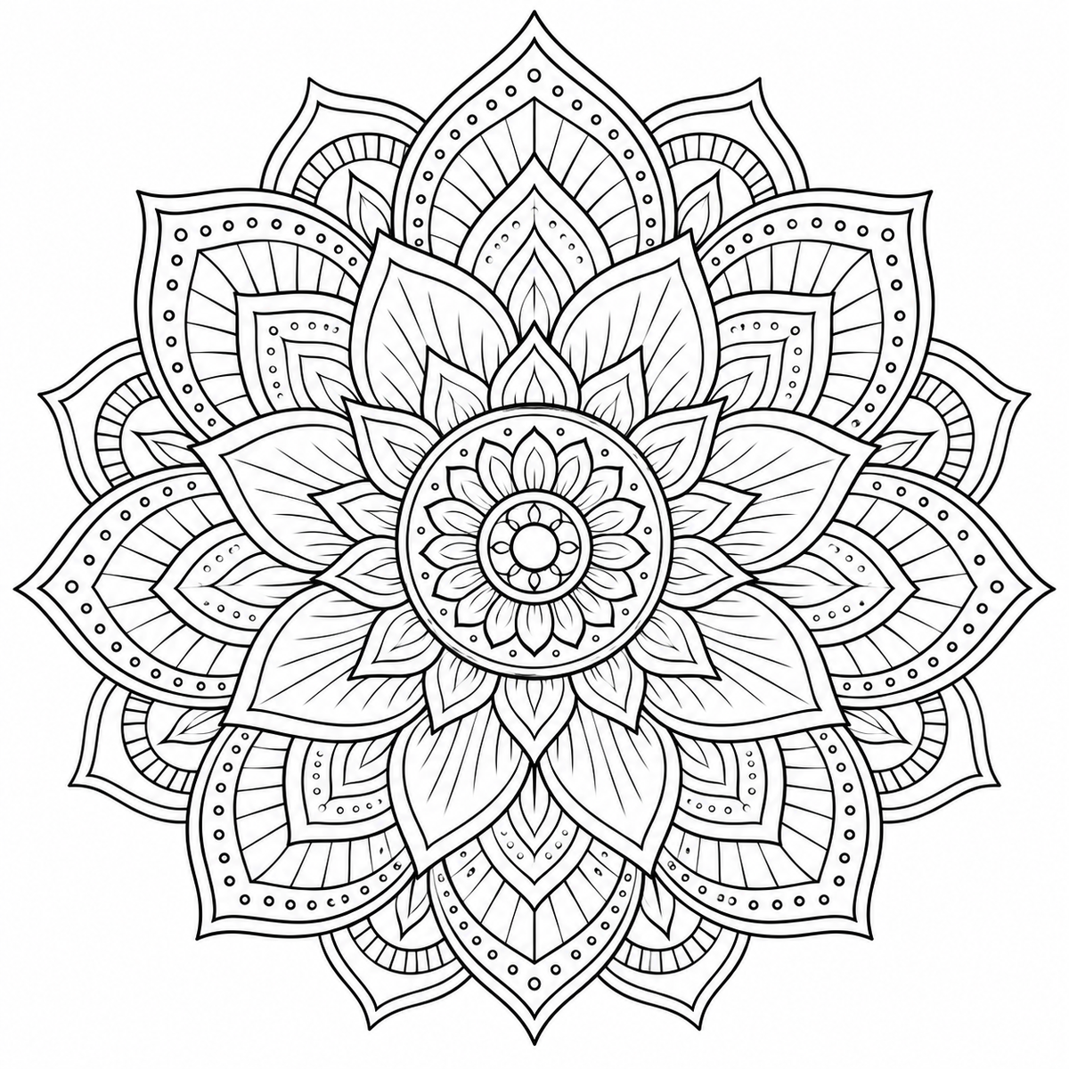 Pack 10 Mandalas Zen à Colorier – Pages Coloriage Adulte Anti-stress PNG | Téléchargement Instantané